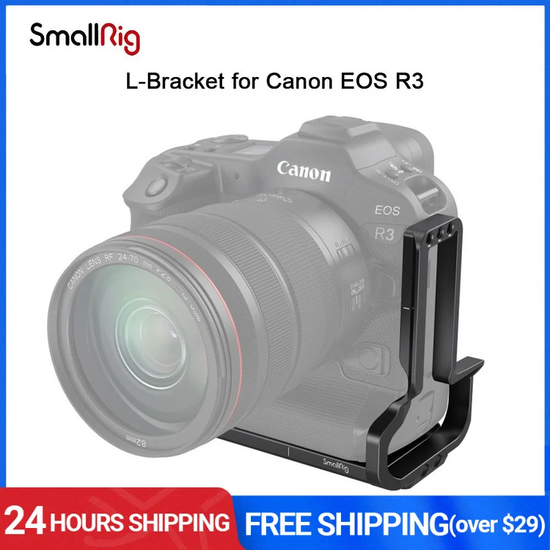 

L-образный кронштейн SmallRig для Canon EOS R3, совместимая с Arca боковая пластина (pad) RS 2/RSC 2 и базовая пластина, штатив 3628