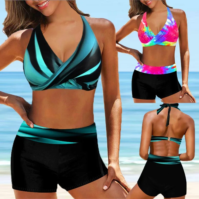 

2022 New Women's Print Bikini Swimsuit Swimming Suit for Women 2 Piece Set Women Sexy Swimwear Push Up Bathing Suit
