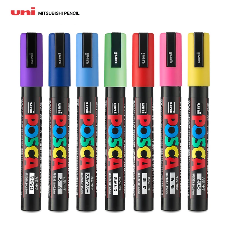 

Uni Poscas маркерная ручка PC-5M 1,8-2,5 мм поп-постер рекламный знак граффити ручка краска ручки товары для рукоделия многоцветные маркеры