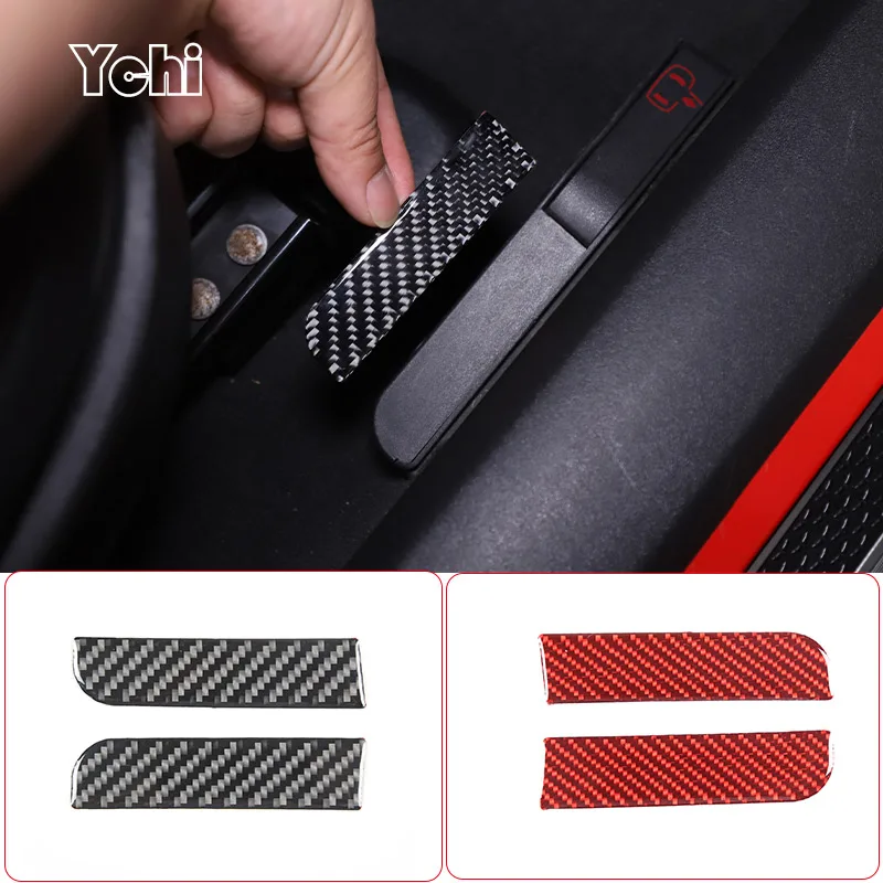 

For Chevrolet Corvette C6 2005-2013 Soft Carbon Fiber Car Emergency Car Door Lock Switch Decorative Sticker Car Accessories