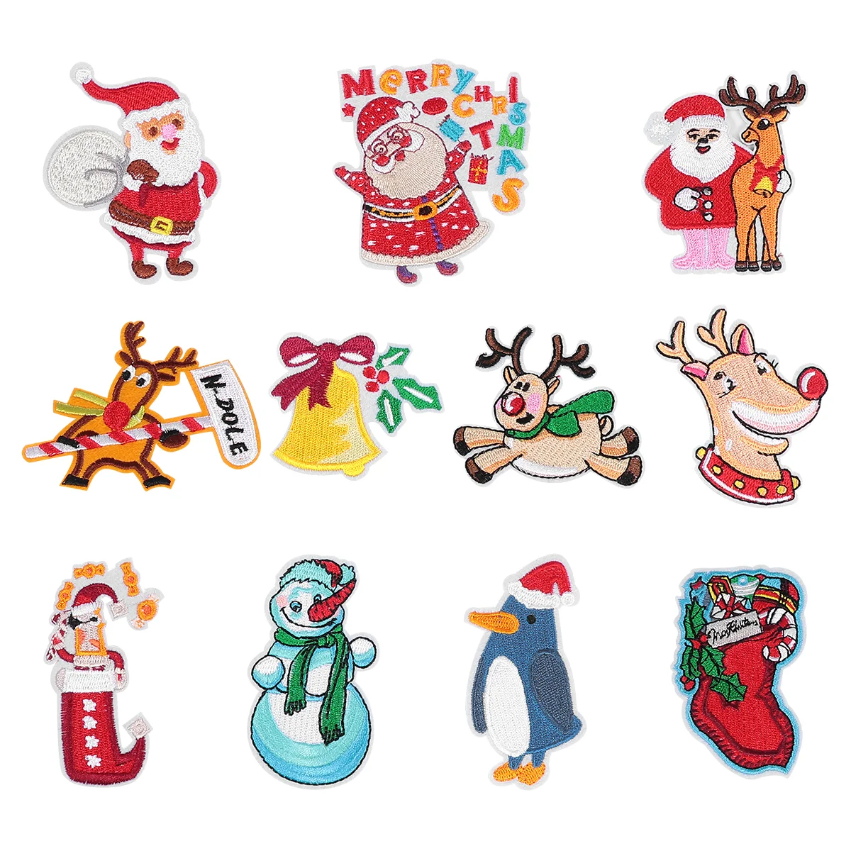 

11pcs Christmas Embroidery DIY Patch Delicate Cartoon Cloth Patch for Home Tailor DIY
