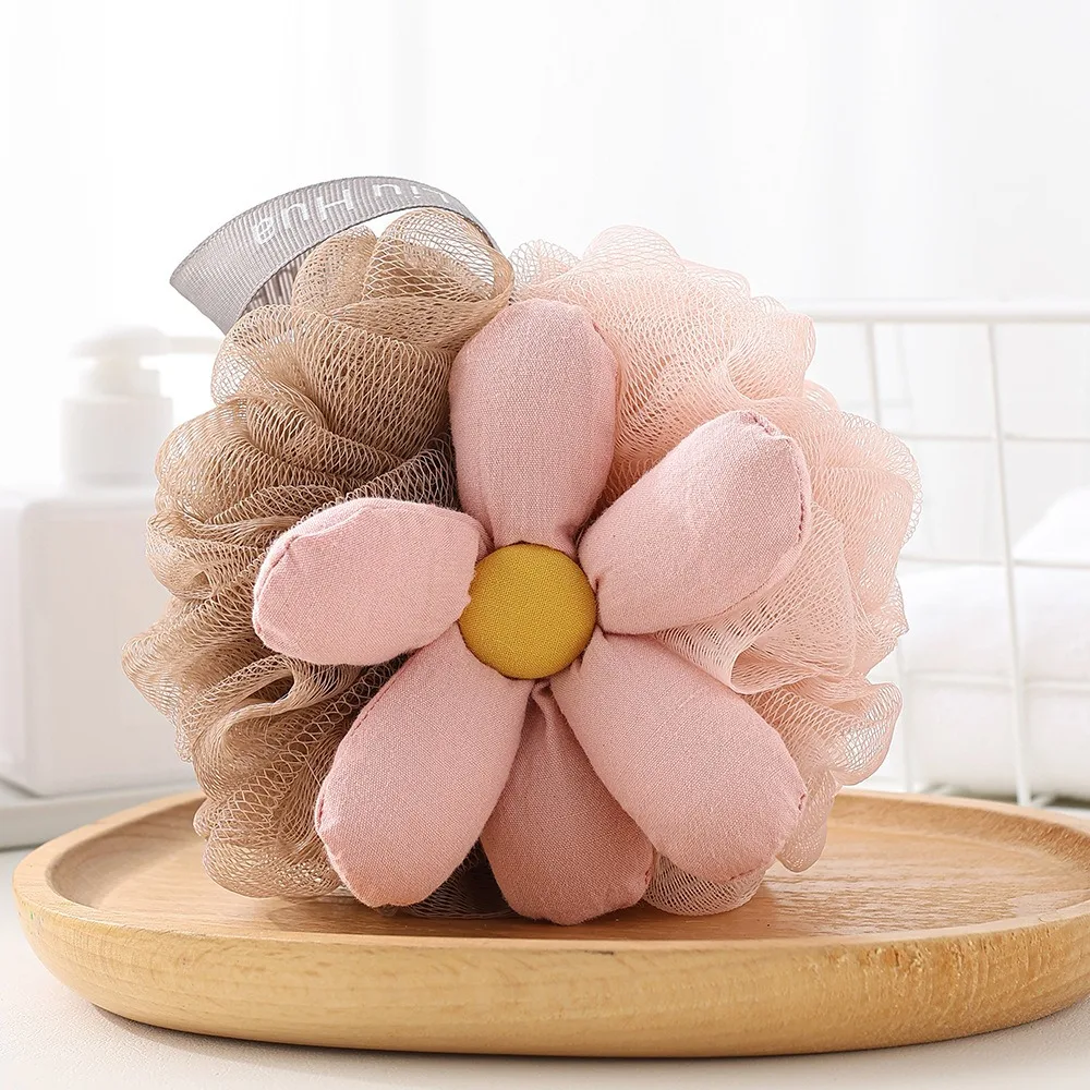 Мягкие шарики для душа с цветочным узором 2 шт.