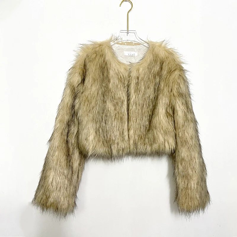 Роскошные женские пальто FANIECES из искусственного меха зимний пушистый Кардиган с
