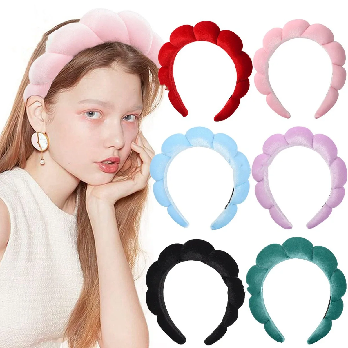 

Mimi and Co Spa Headband for Women Sponge Spa Headband for Washing Face Makeup Headband Skincare Headband Puffy Spa Headband