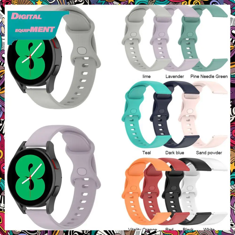 

2023 удобный силиконовый ремешок, Воздухопроницаемый браслет 20 мм, универсальные спортивные аксессуары, умные часы с 8 заглушками