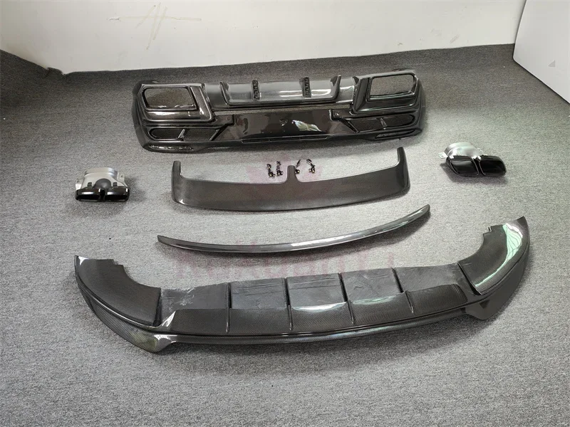 Настоящее углеродное волокно передняя губа задний диффузор спойлер на крышу