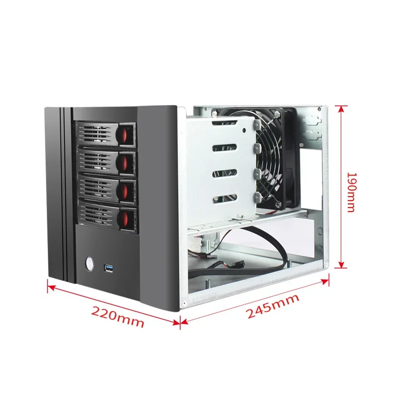 Фото Корпус для сетевого накопителя RGeek 4 Bay Small Form Factor (ITX NAS) для домашнего облачного хранилища №4