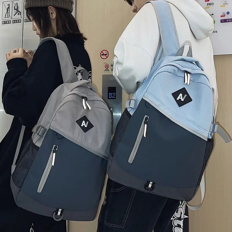

College Student School Backpack Men Large Capacity Black Nylon Water Repellent High School Bags for Teenage Casual Bookbag 2022