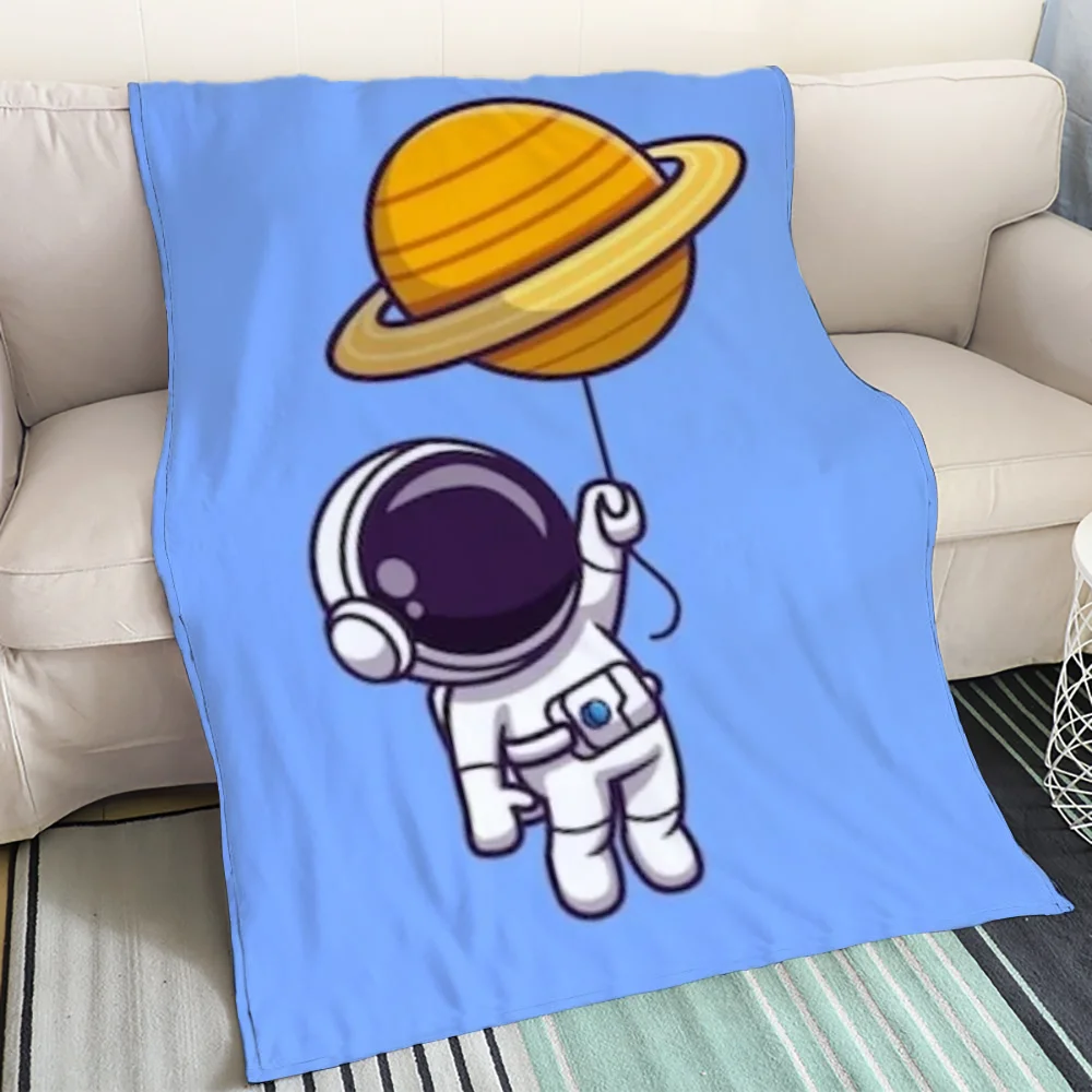 Плюшевое Одеяло С Рисунком Астронавта 150 См X 200 Портативное Термодомашний Декор