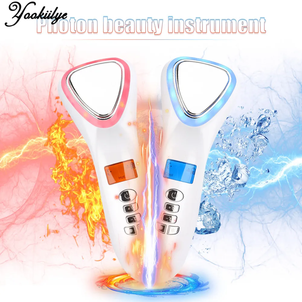 

Фотон красота лица Омоложение кожи Вибрационный массажер светодиодный фотон омоложение аппарат ультразвуковое удаление морщин уход за ко...