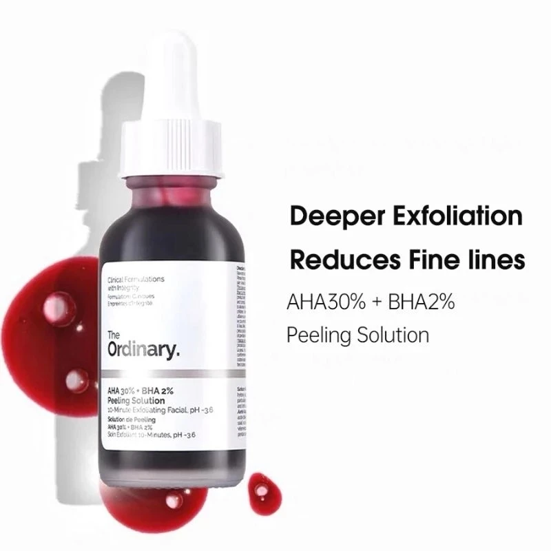 

Ordinary Face Makeup Peeling Solution AHA 30% + BHA 2% Acne Removing Serum Repair Hyaluronic Acid Face Skin Care Treatments