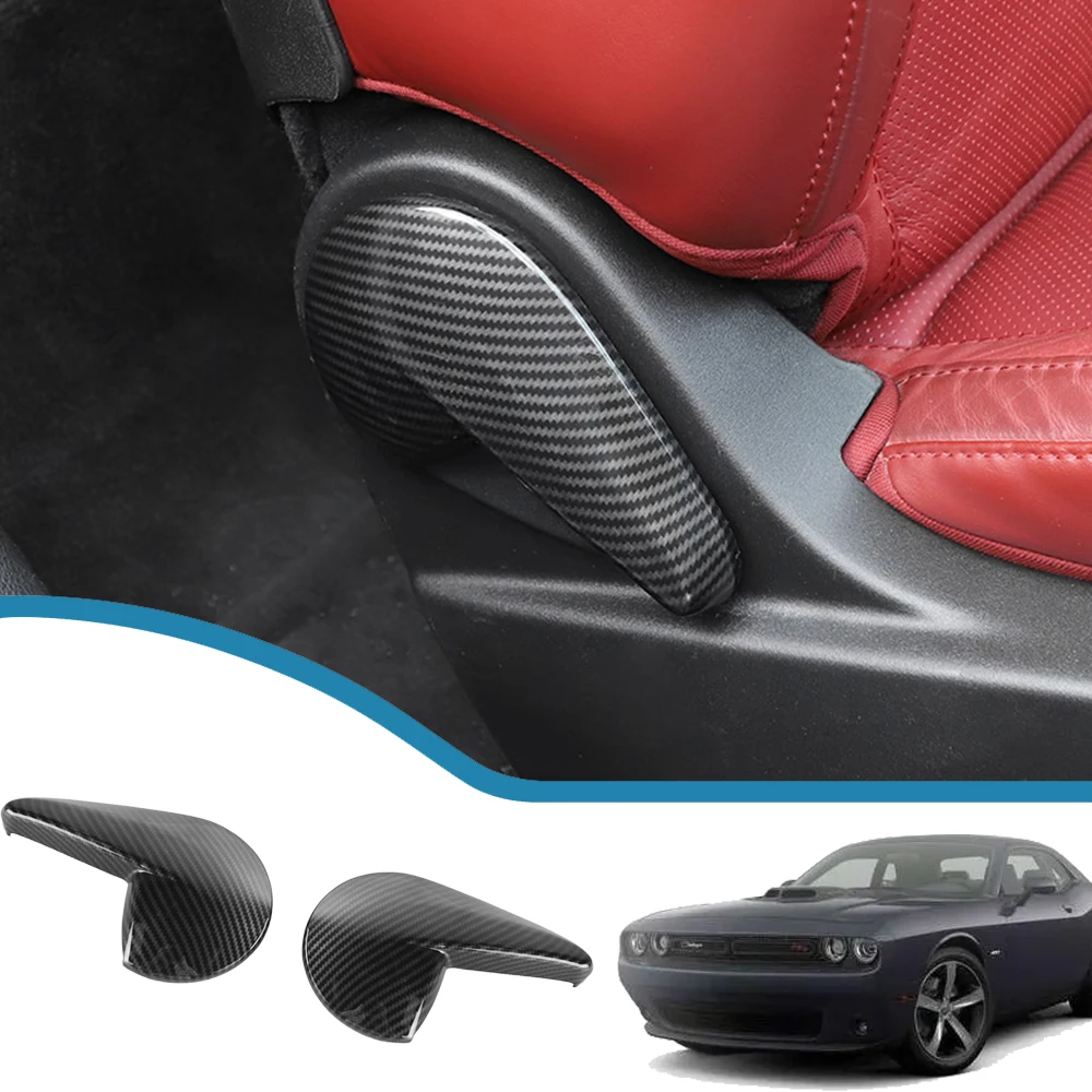 

Car Seat Back Adjustment Handle Decoraion Cover Stickers Trim for Dodge Challenger 2010-2021 2022 Interior Mouldings Accessories