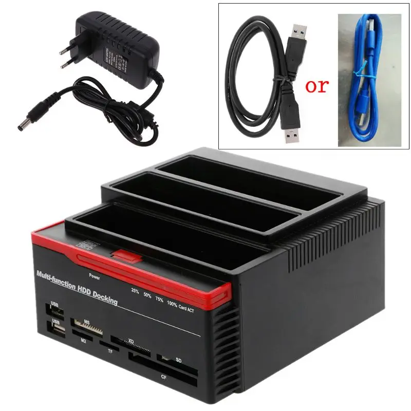 

USB3.0 To SATA IDE External 2.5\"/3.5\" HDD Hard Drive Docking Station Card Reader