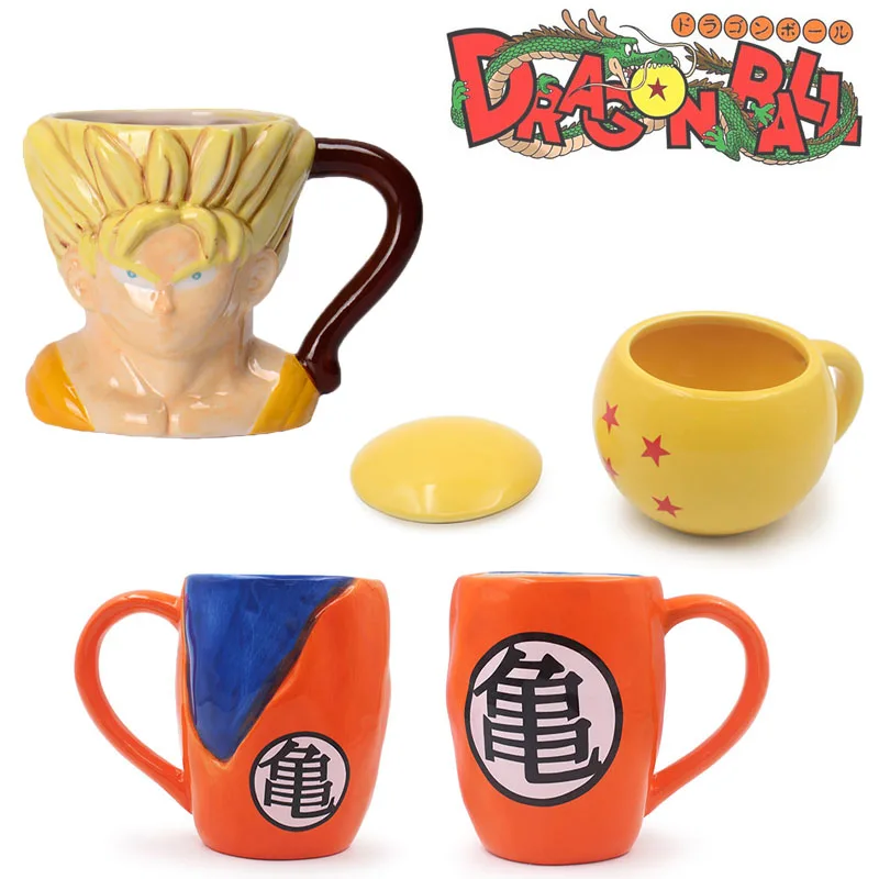 

Anime Peripheral Dragon Ball Ceramic Mug Son Goku Figure Kawaii Water Cup Cartoon Household Goods Table Decoration Coffee Cups