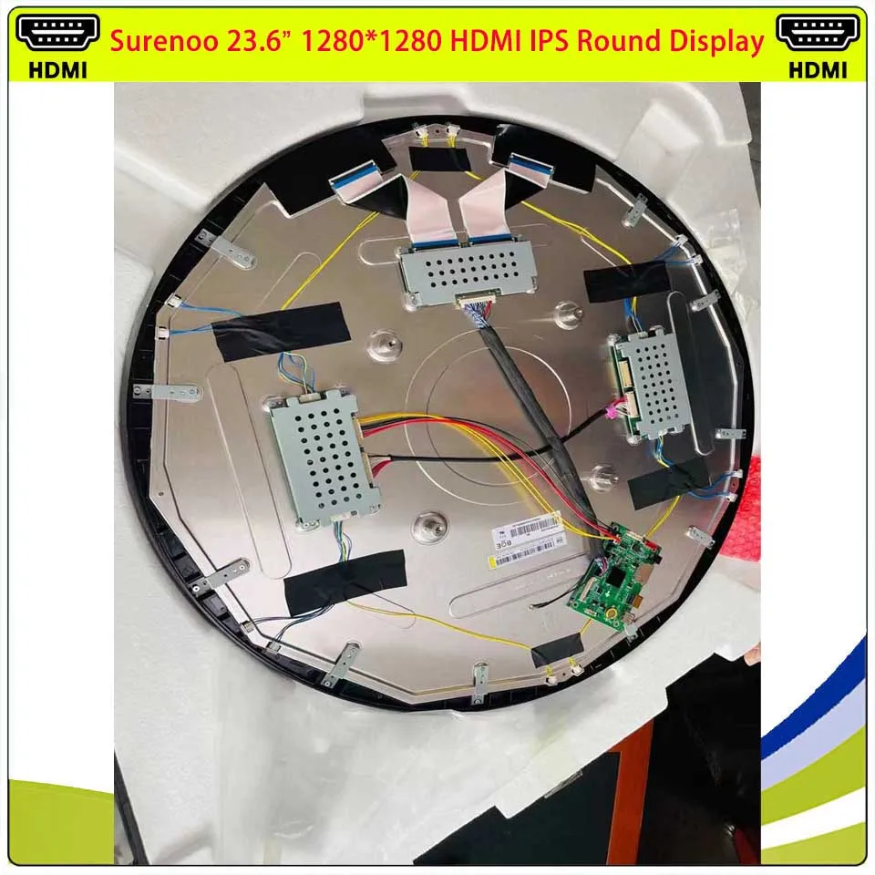 Фото Surenoo 23,6 дюйма 1280*1280 HDMI-совместимый MIPI круглый круглый IPS TFT ЖК-модуль Экран Панель дисплея BOE_DV236FBM-N00 №3