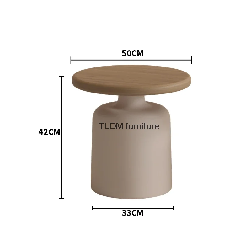 Круглый деревянный журнальный столик для спальни маленький современный