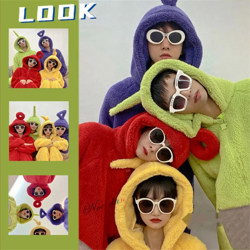 

Teletubbies Onesie мужские женские рождественские пижамы для пар взрослые пижамы Хэллоуин Аниме Laalaa Tinky Winky PO Dips Косплей Костюм