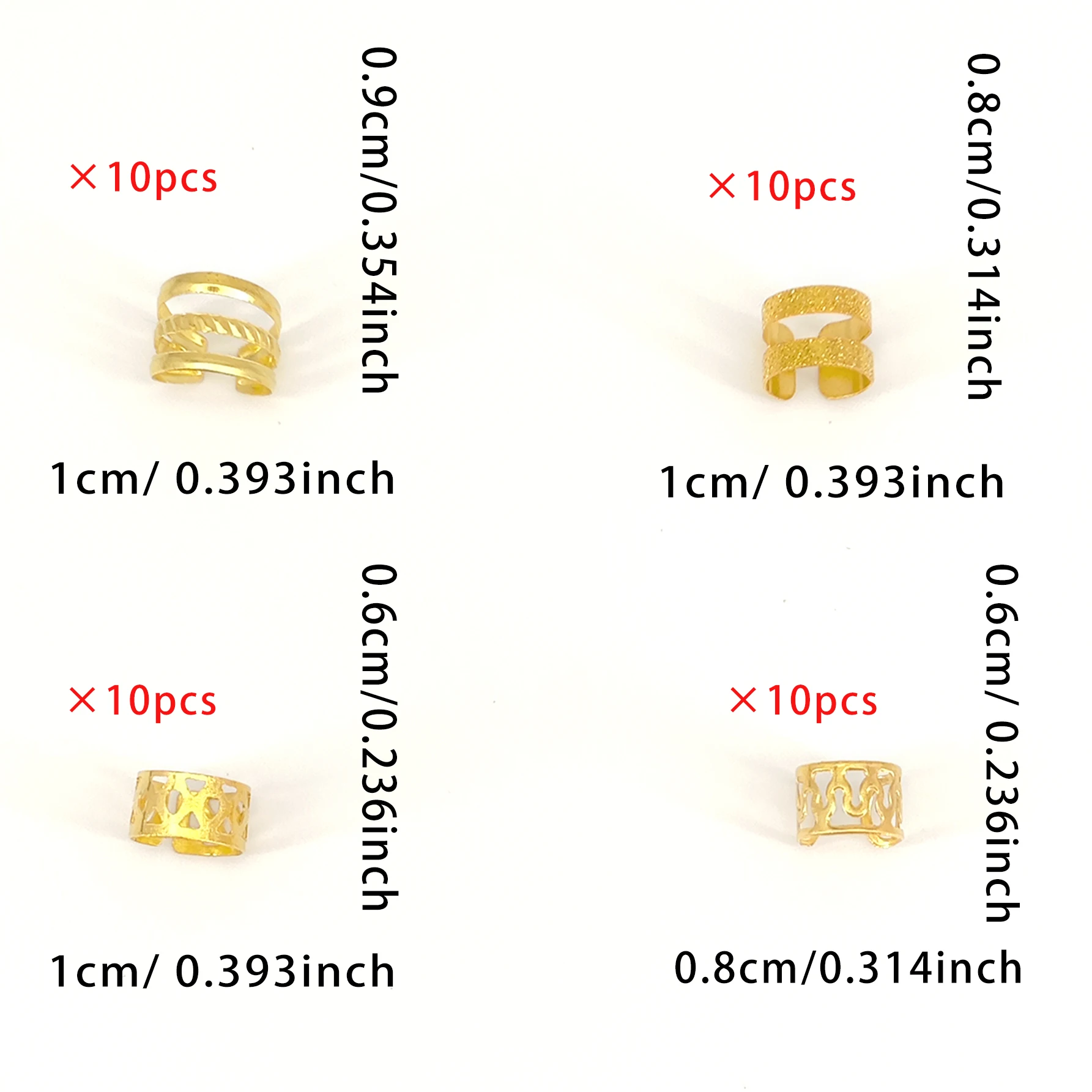 40 шт. манжеты для волос из сплава регулируемые подвески металлические украшения