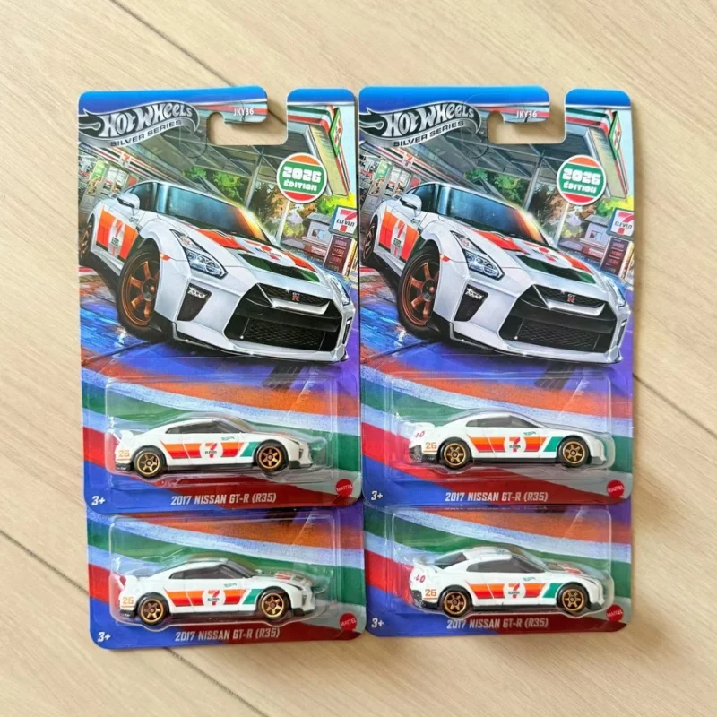 Фото Коллекционная модель Hot Wheels 1/64 GT-R R35 7-Eleven, лимитированная серия 2026 года, литая под давлением, из сплава, игрушечная машинка, подарок на день рождения №1