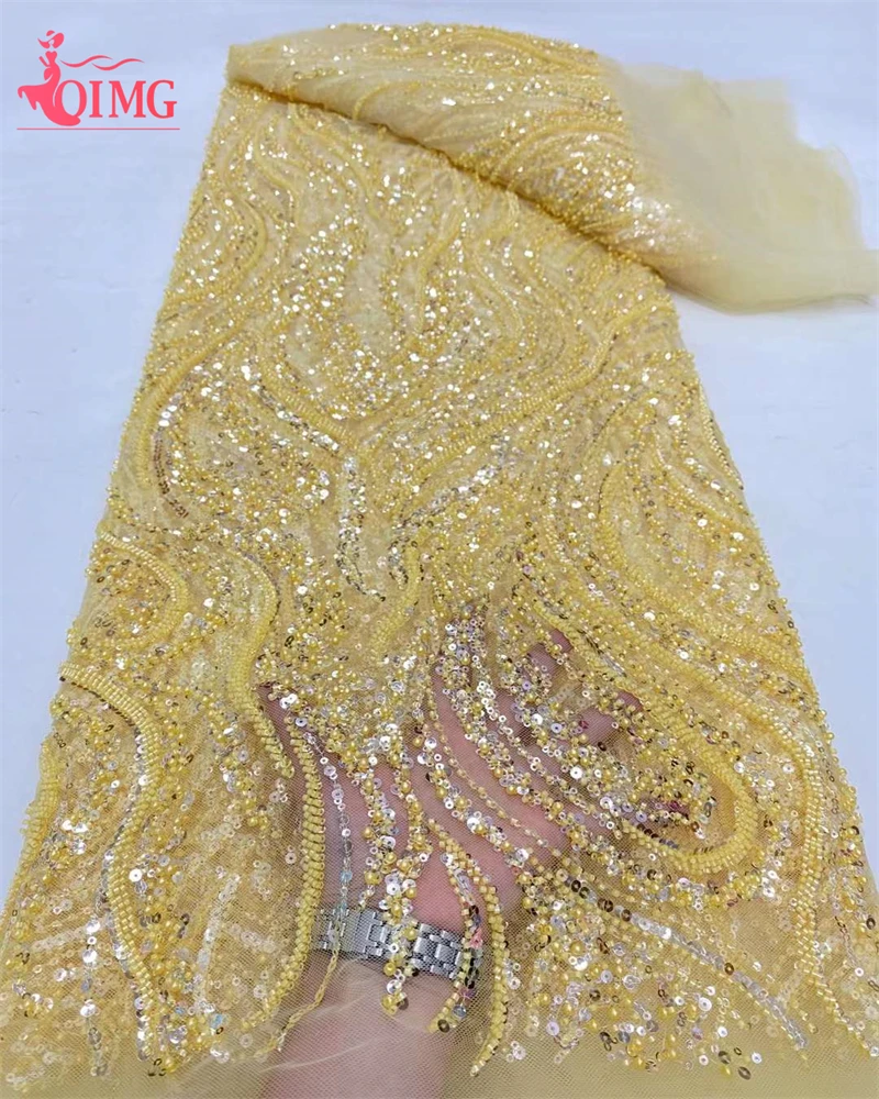 Горячая Распродажа африканская кружевная ткань OIMG 2024 блесток вышивка для жениха