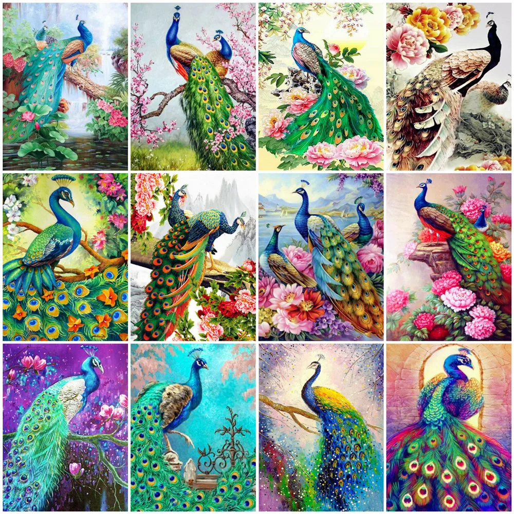 

Алмазная живопись, наборы для вышивки крестиком, 5D алмазная вышивка, картина павлина стразы, домашние украшения