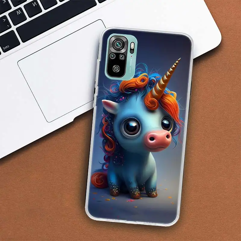 Милый детский чехол для телефона с единорогом Xiaomi Redmi Note 13 Pro Plus 5G Cover 12 12C 10X 10C 10A 9 10