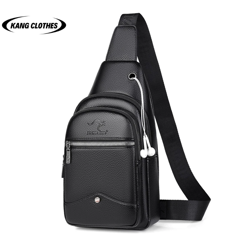 2023 New Men's Chest Bag Fashion Casual Waterproof Shoulder Bag Leather Shoulder Bag Travel Strap Crossbody Bag Men's Chest Bag