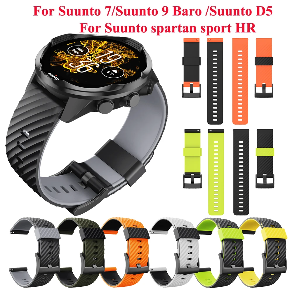 

For Suunto 7/Suunto 9 baro Replacement Wristband Soft Silicone Sports Watch Strap For spartan sport wrist hr/D5 24mm SMART WATCH