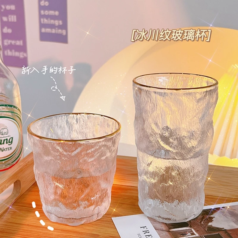 

Transparent Glacier Glass Whiskey Cup Crystal Frost Design Scotch Whisky Tumblers Thicken Rock Wineglass Beer Milk Coffee Mug