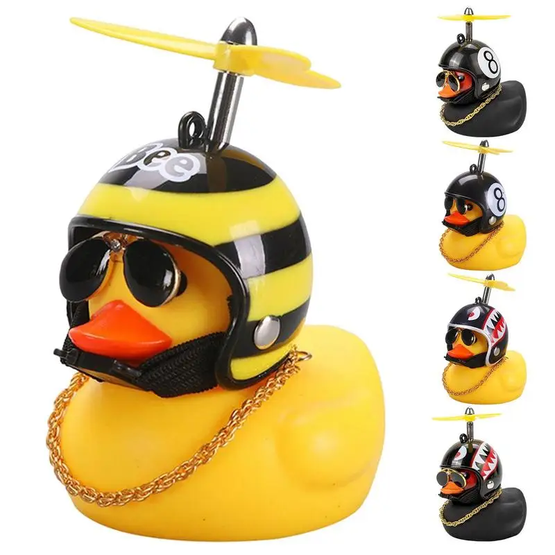 

Car Rubber Duck Pendant With Helmet Multicolor Universal Duck Car Ornaments Decorations Durable Dashboard Decorations For Cars