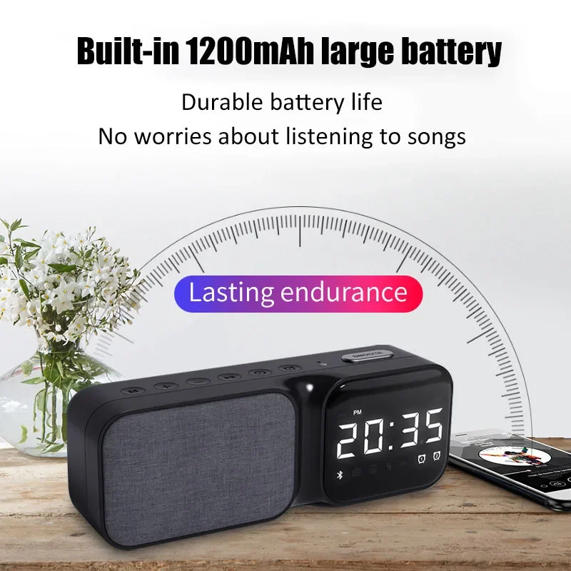 Фото HIFI басовая стерео звуковая система, беспроводная звуковая панель, поддержка TF-карты, AUX-будильник, громкая связь, портативный беспроводной сабвуфер №3
