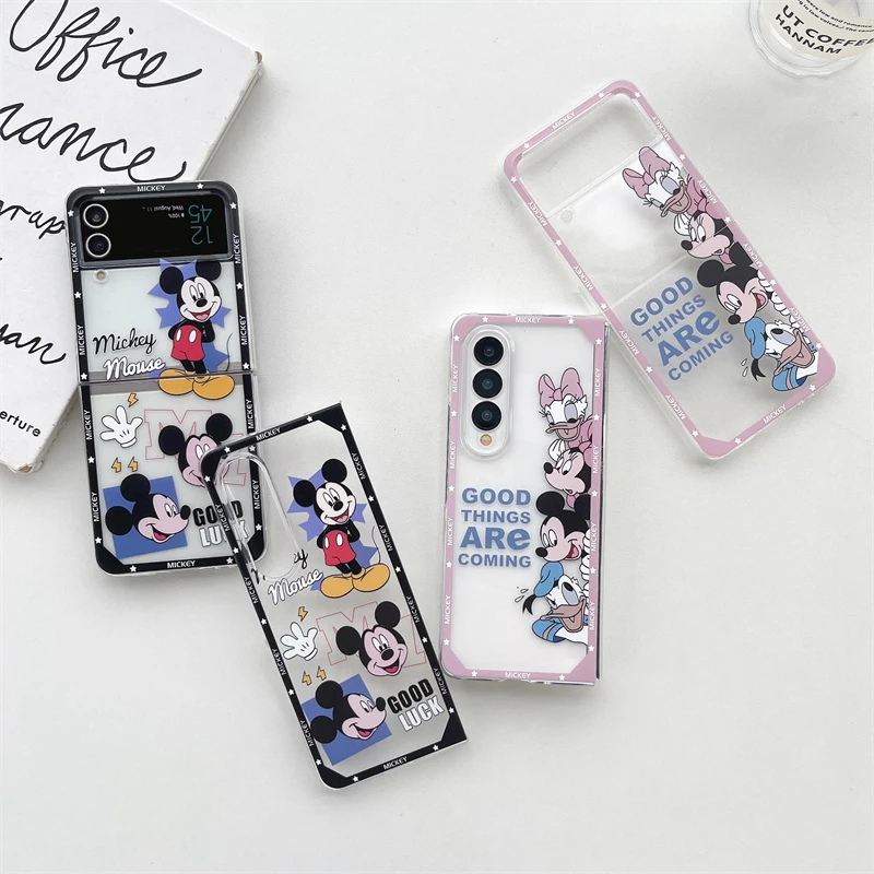 

Disney Mickey Minnie Mouse Phone Case For Samsung Galaxy Z Flip Fold 3 4 5G ZFlip3 ZFold3 ZFlip4 ZFold4 Flip4 Flip3 Fold3 Cover