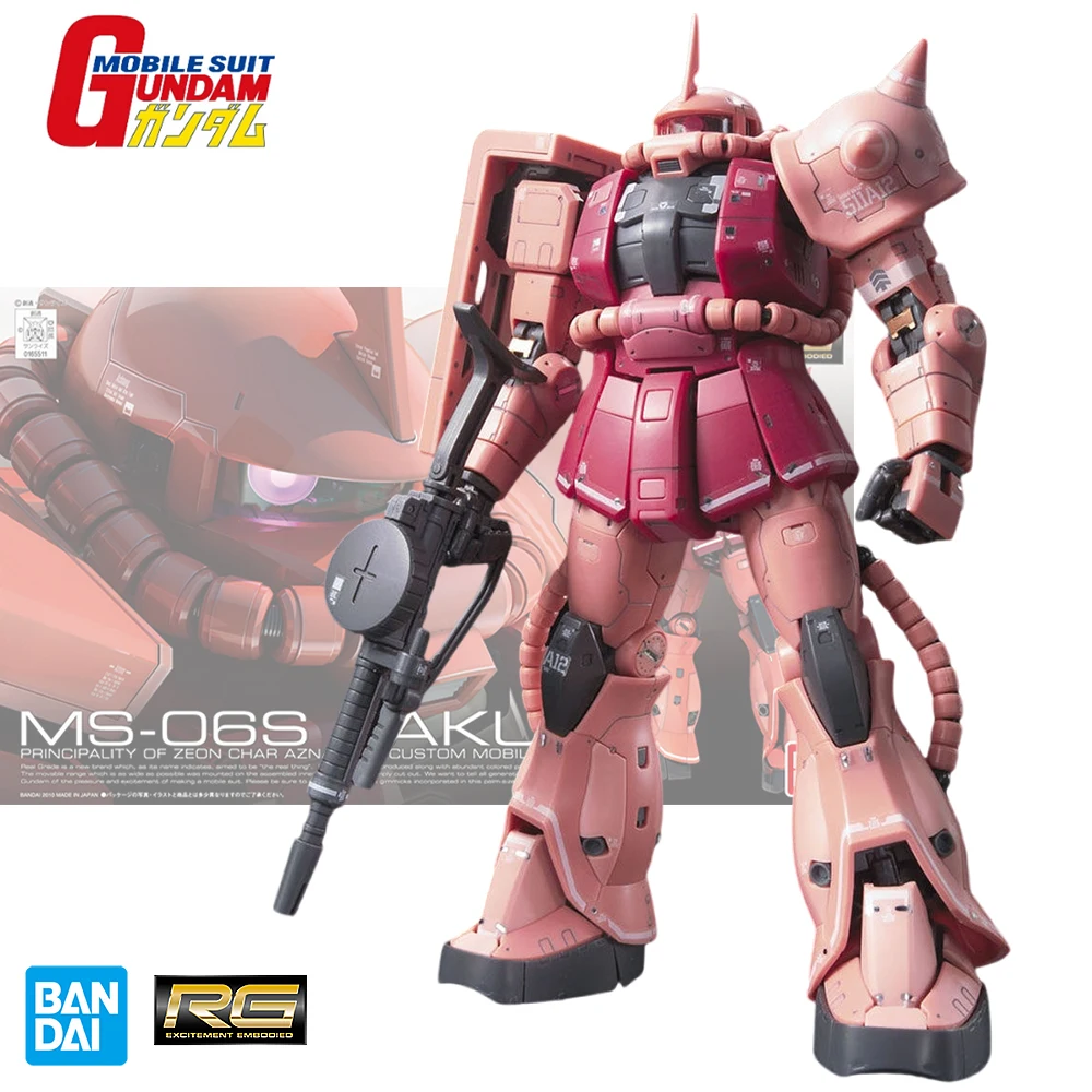 Bandai натуральная GUNDAM RG 1/144 MS-06S Zaku 2 CHAR'S CUSTOM аниме фигурка в сборе игрушки