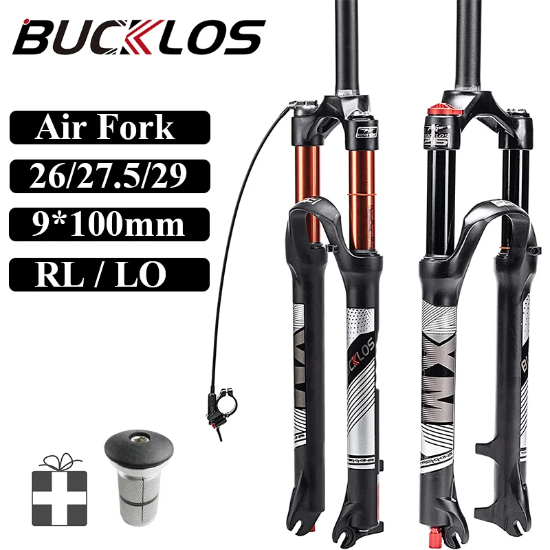 

Воздушная вилка BUCKLOS MTB 120 мм, регулировка отскока, велосипедные аксессуары, прямая/коническая вилка RL/LO 26/27, 5/29er, велосипедные детали