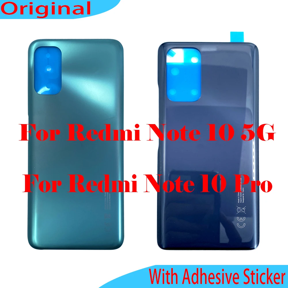 

Original Back Glass Cover For Xiaomi Redmi Note 10 5G Rear Door Housing Case Replacement Parts With Adhesive Sticker Note 10 Pro