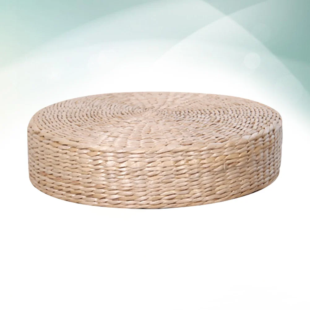 

Hand-woven Bay Cushion Window Yoga Meditating Circle Throw Pillow Weaving Tatami Straw Chair Seat Mat Round Weave Wooden