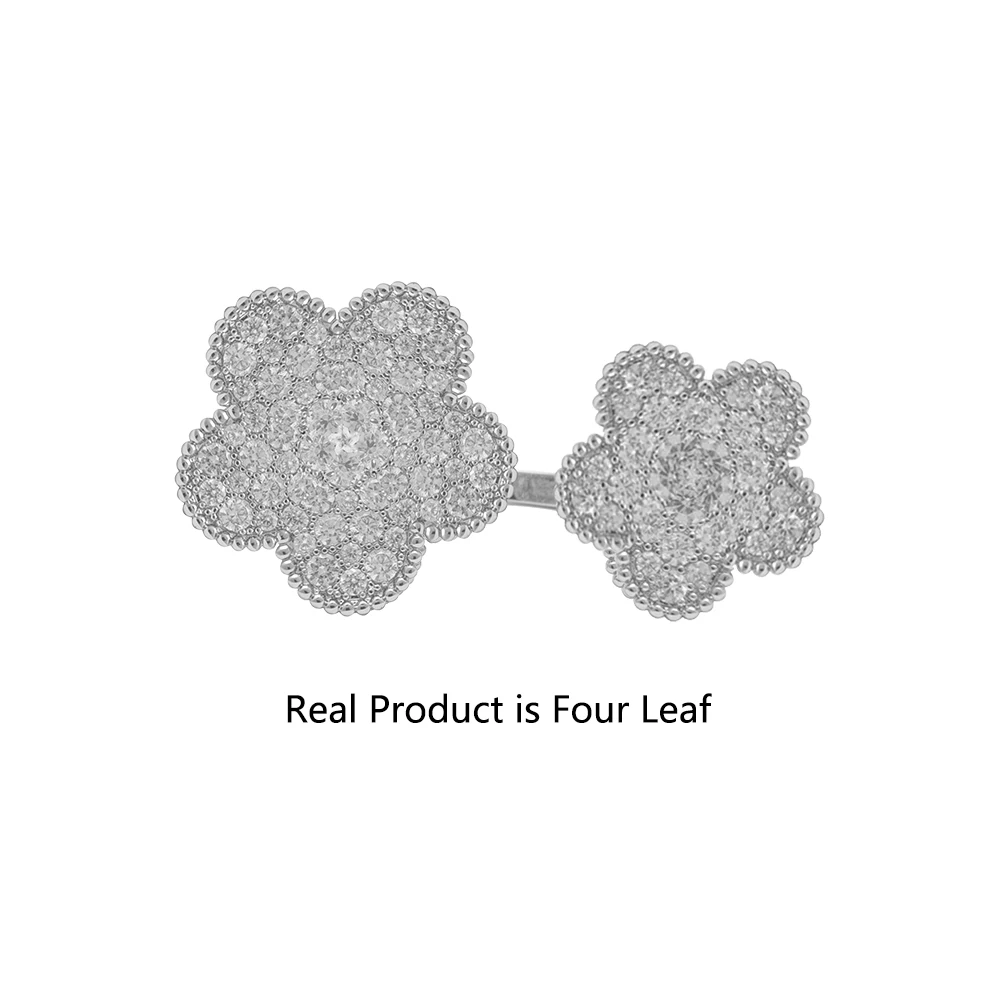 Кольцо из стерлингового серебра 925 пробы VC&ampA Two 4 Clover Full Star с цирконом ювелирные