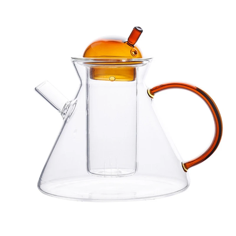 

High Borosilicate Glass Retro Teapot Amber Coffee Pot