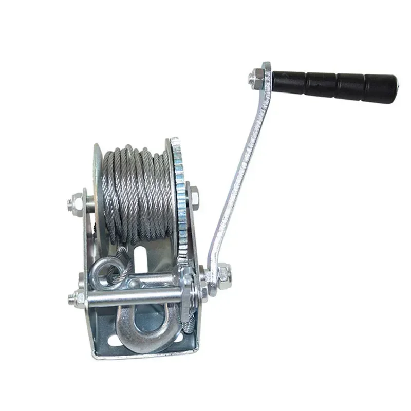 600 Lb-3000 Lb Wire Rope Lifting Winch Household Manual Hand Hoisting Self-locking Traction Machine with Steel
