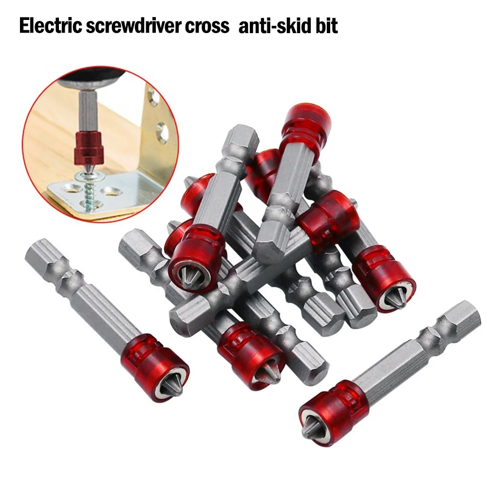 

2PCS 50mm Magnetic Screwdriver Bit S2 Steel Tool Hand Cross Head Screwdriver With Magnetic Circles Hex Shank Drill Bit