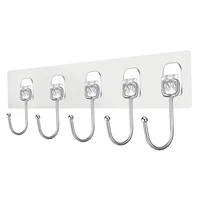 6543 row home wall hook stainless steel adhesive hooks organizers waterproof kitchen bathroom wall keys holder towel hanger