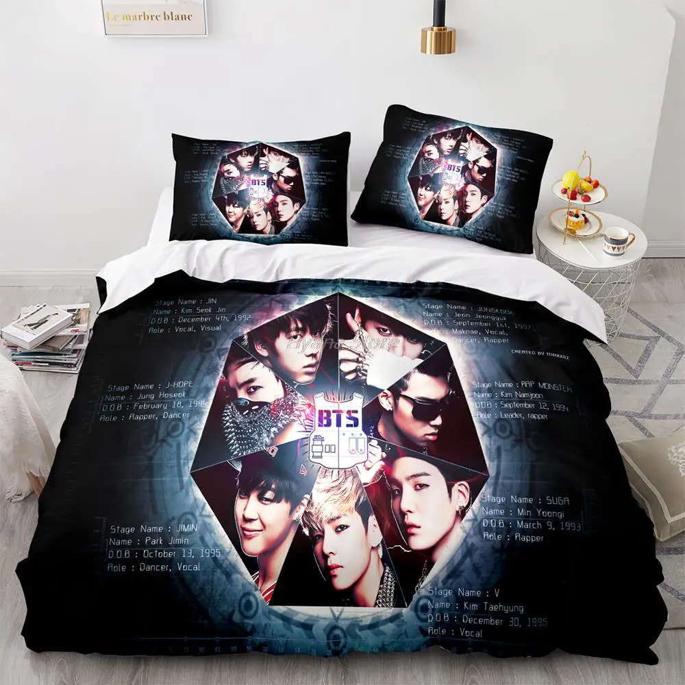 

K-pop Hot Bulletproof Youth League Bedding Set Single Twin Full Queen King Size Set Children's Kid Bedroom Duvetcover Sets lin18