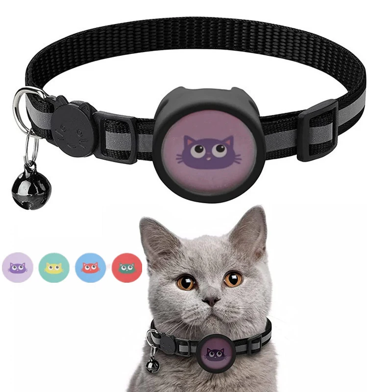 

1Pc Pet Collar Anti-lost Reflective Nylon Adjustable Pet Collar With Bell Cat Puppy Anti-lost Collar Pet Accessories Hot
