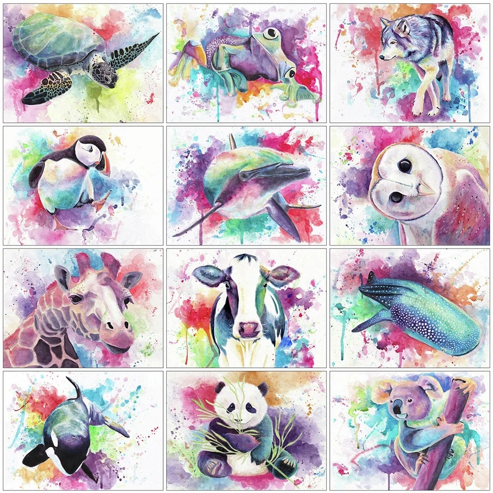 

5D DIY Diamond Painting Animals Colorful Lion Owl Horse Full Square Diamond Embroidery Cross Stitch Full Round Diamond Mosaic