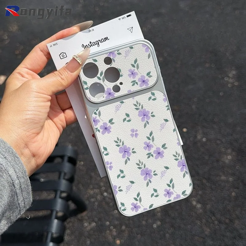 Фото Чехол для телефонов Realme N65 N63 N61 N55 N53 Note 80 70 70T 60 60X 50 Q5 Q5i Q3 Q3i Q2 5G 4G, белый, из искусственной кожи, с фиолетовым цветочным узором №3
