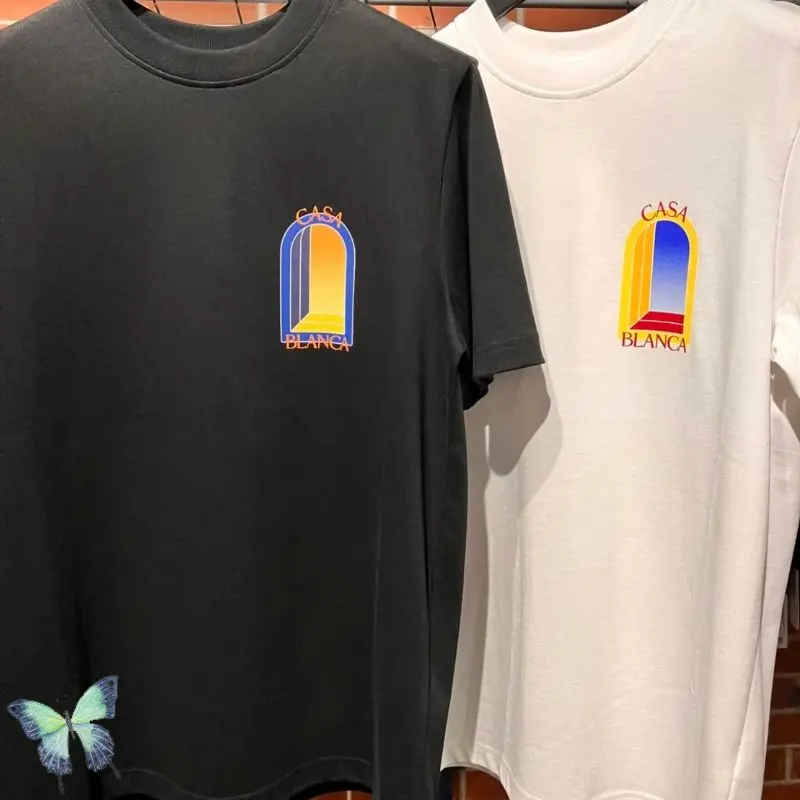 

Fantasy Gate Letter Logo Print CASABLANCA T-shirts High Quality Cotton Couple Short Sleeve Tshirt for Men Women