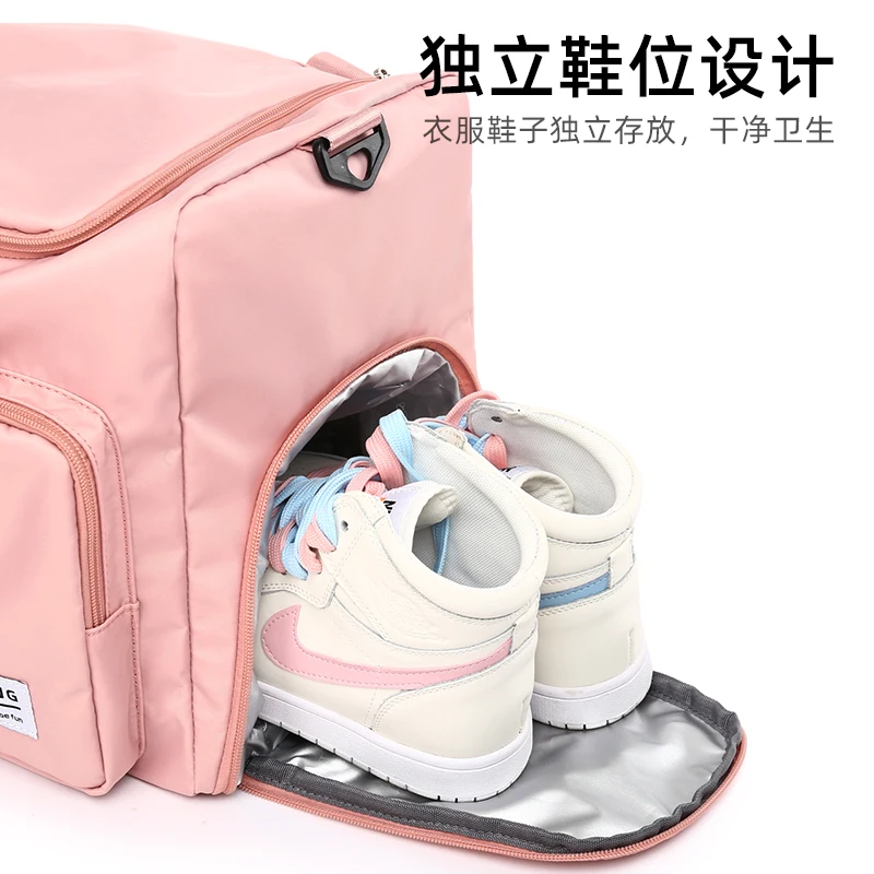 Large Capacity Women Fashion Travel Bag With Shoe Warehouse Oxford Dry Wet Separation Multifunction Outdoor Trip Shoulder Bag