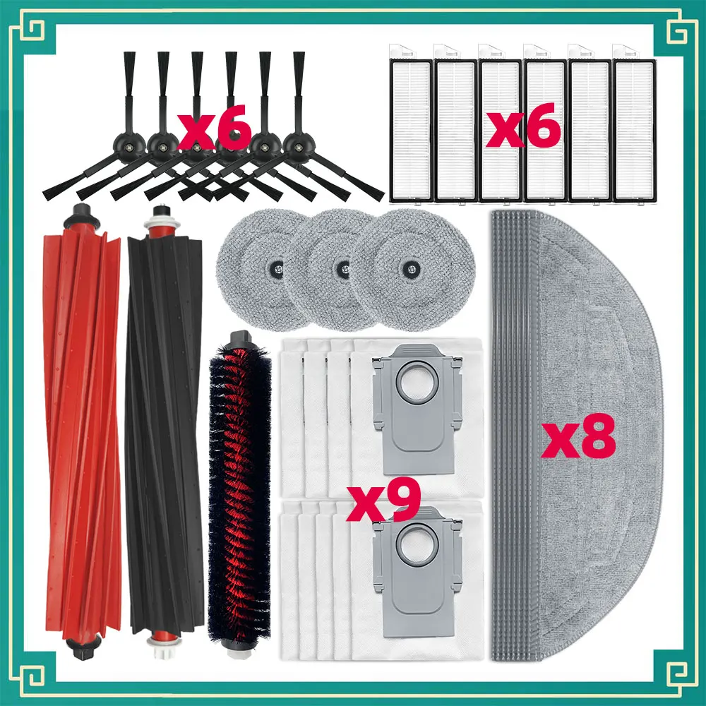 

Подходит для Roborock S8 MaxV Ultra / S8 Max Ultra, запасные части: основные и боковые щетки, тряпки для швабры, HEPA-фильтры, пылесборники, аксессуары