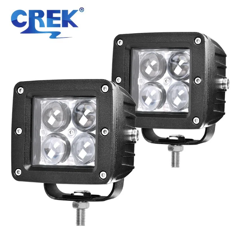 CREK 3-дюймовый квадратный Cube светильник 12W, точечный луч, Рабочая лампа для автомобиля, морской лодки, Jeep, грузовика, внедорожника, ATV, UTV, 4WD, 4X4, мотоцикла