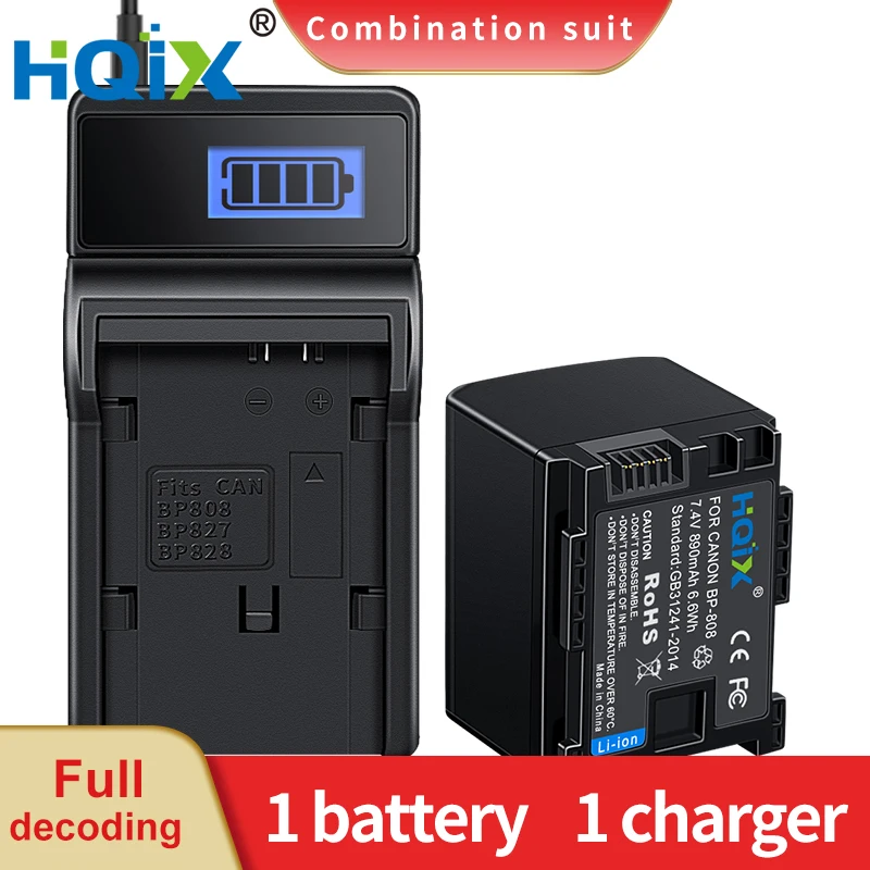 

HQIX for Canon LEGRIA HF HG20 HG21 XA10 XA20 XA25 M300 M40 M41 M31 M32 S200 S100 S30 S20 S21 Camera BP-808 809 Battery Charger